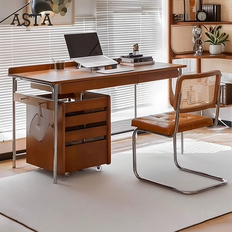 Asta实木书桌家用电脑桌学习桌