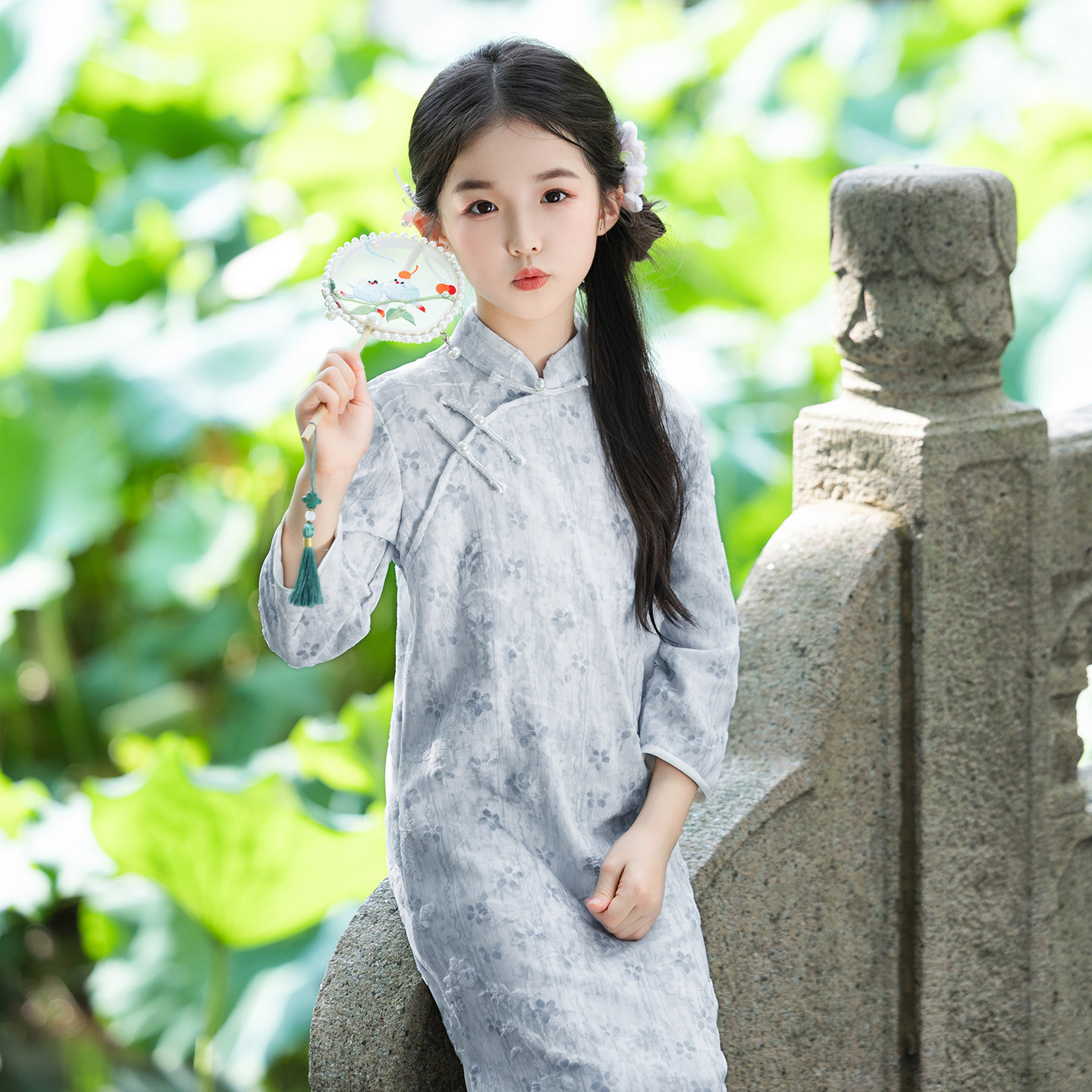 2026女童改良旗袍长袖国风演出服
