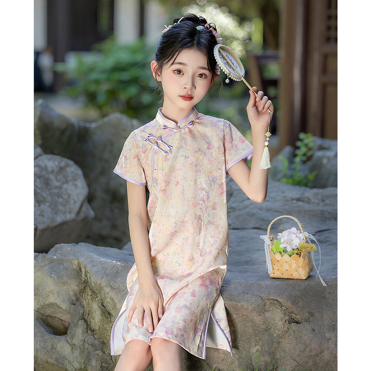 女童新中式旗开得胜旗袍2026新款儿童改良国风日常高考送考连衣裙