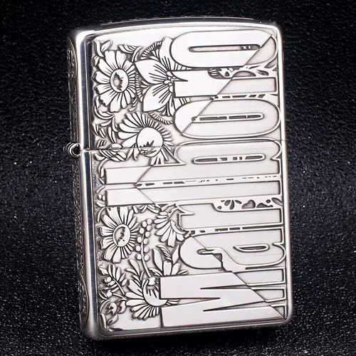 Zippo纯银万宝路繁花打火机