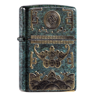 打火机Zippo正版招财纳福青铜时代 复古创意经典防风煤油收藏送礼