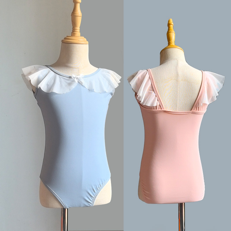 儿童舞蹈服夏季背心幼儿中国舞连体服艺考练功服女童芭蕾舞连体服