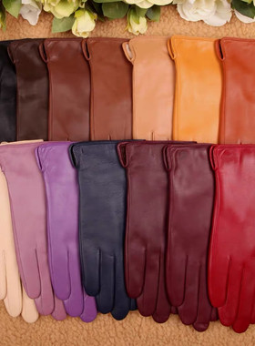 WARMEN皮手套 女士经典款羊绒里衬 进口羊皮 保暖舒适触屏L193NR1