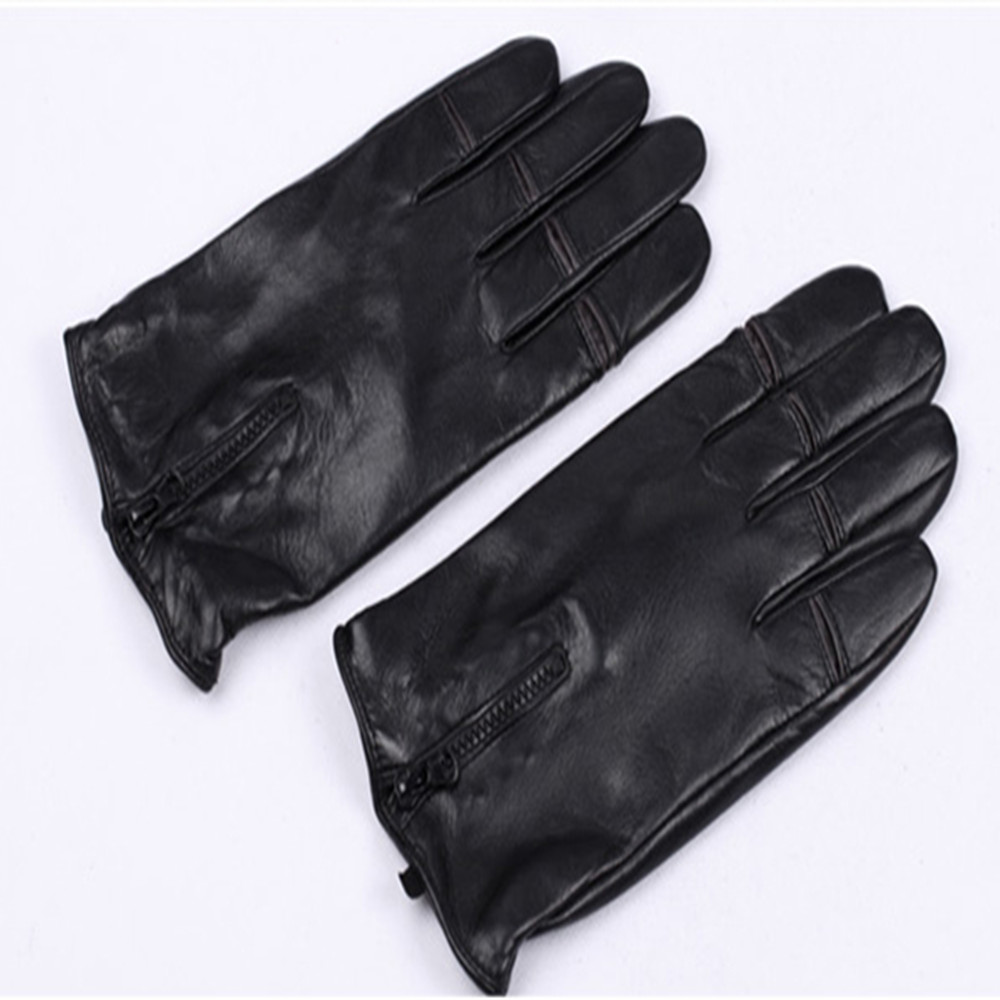 WARMEN MENS SHEEPSKIN GLOVES WINTER FLEECE WARM CYCLING ZIPPER THICKENED WINDPROOF CYCLING MOTORCYCLE M008