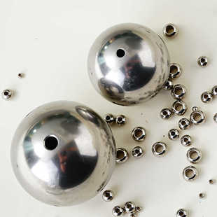 实心不锈打孔钢球带孔钢珠钻孔钢球穿孔圆珠通孔有孔球DIY饰品球