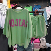 新款 宽松短袖 时尚 2025春夏季 休闲运动套装 女学生潮韩版 短裤 两件套