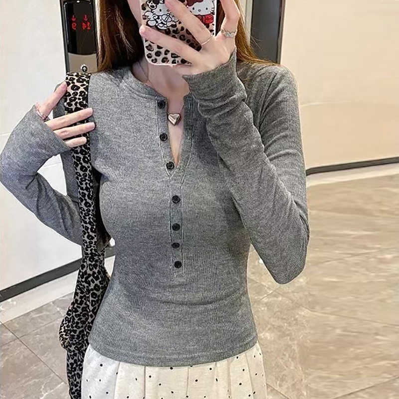 双面磨毛保暖长袖T恤女秋冬韩版