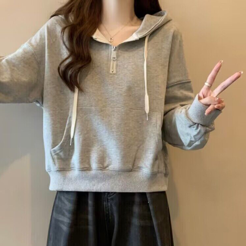 hiphop潮牌连帽卫衣女薄款春秋装