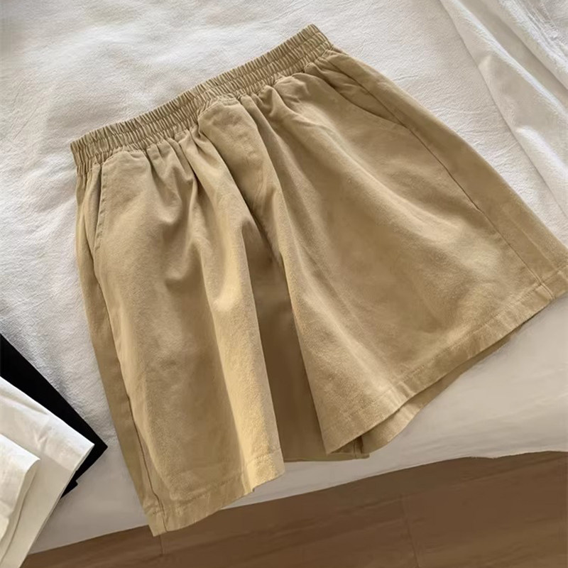 夏季居家外穿休闲运动短裤女韩版宽松高腰纯棉阔腿工装裤子潮ins