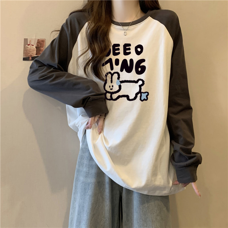 卡通动漫长袖T恤女2023新款宽松