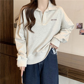 POLO翻领卫衣女春秋薄款 2025新款 学生宽松百搭洋气减龄上衣服外套