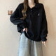 宽松显瘦Polo领长袖 百搭韩版 上衣外套潮 卫衣女春秋季 bf慵懒风薄款