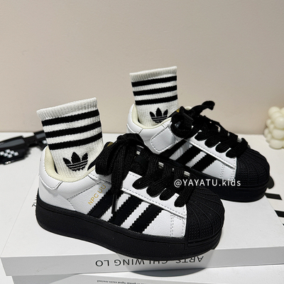 儿童鞋子贝壳头真皮运动鞋2026春秋款男童休闲鞋女童板鞋软底百搭