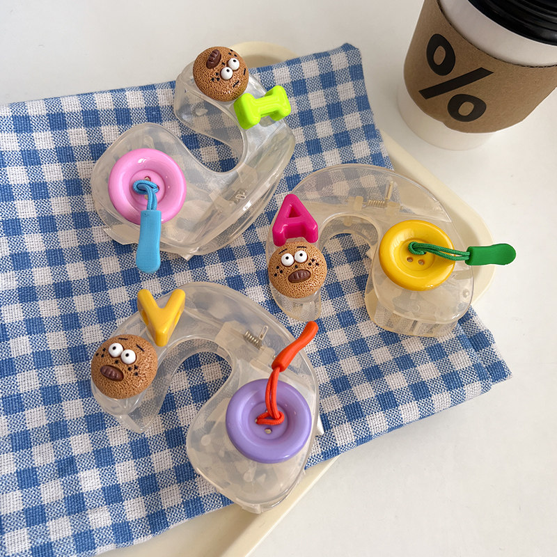 趣味曲奇盘发鲨鱼夹女可爱纽扣抓夹不伤发后脑勺发抓2025新款发饰