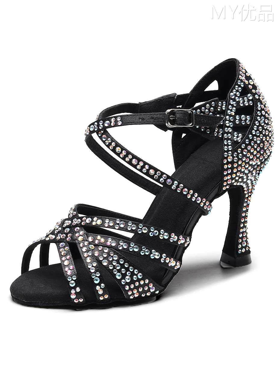 千娇舞拉丁舞鞋女夏季成年外穿超高跟成人广场舞交谊舞凉鞋舞蹈鞋