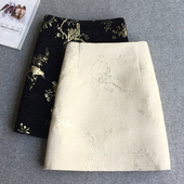 2025新款 国风新中式 半身裙女春秋季 复古一步裙提花包臀裙热辣短裙