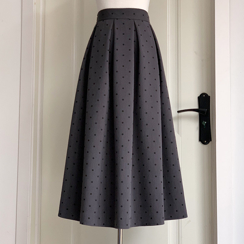 波点半身裙2025春秋女高腰法式赫本风蓬蓬裙黑色百褶波点裙A字裙,女装/女士精品,半身裙,淘宝优惠券,粉丝福利购,淘宝优惠卷