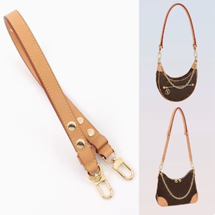 适用于lv豌豆包月牙包loop原版 肩带替换牛角包调节牛皮背包带配件