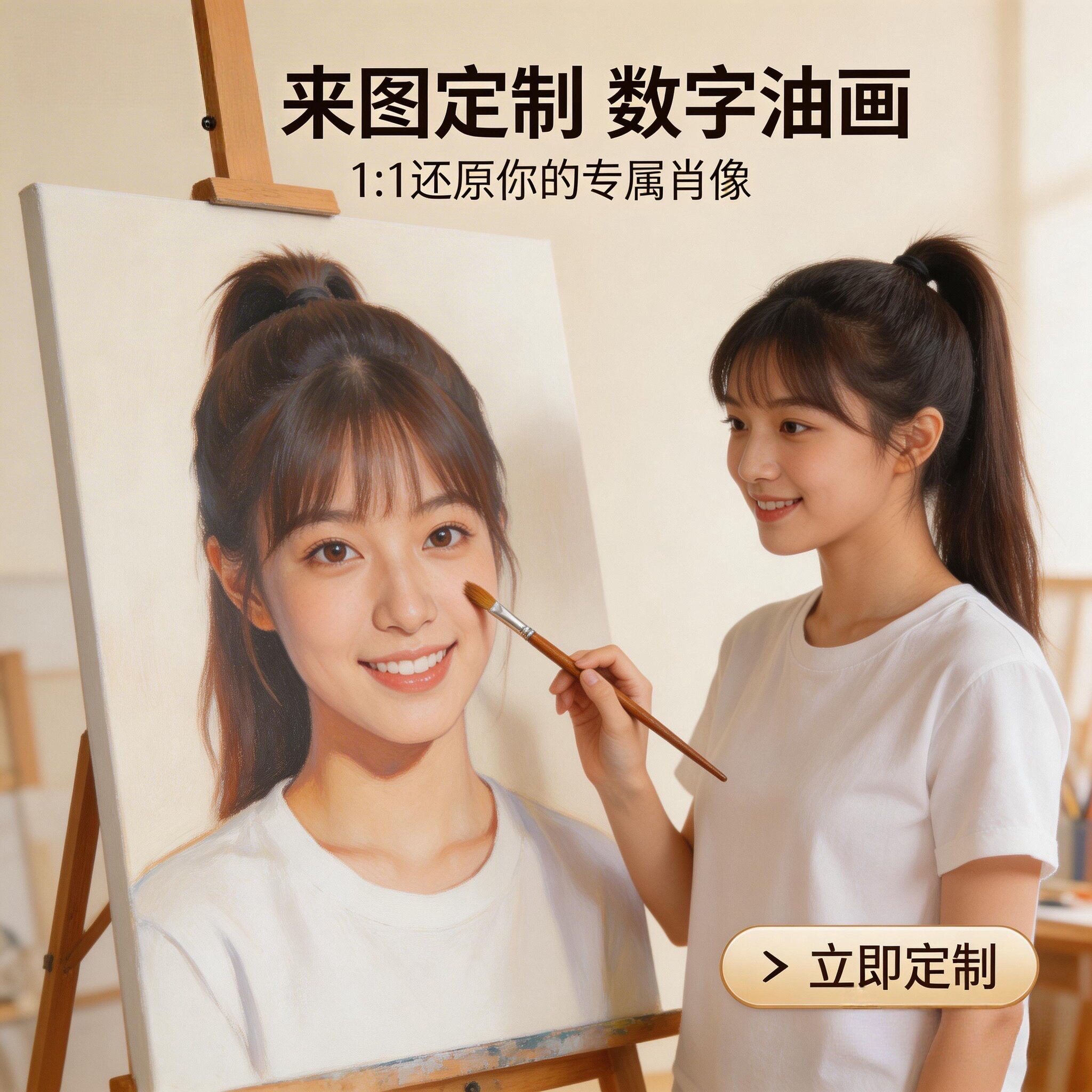diy数字油画定制填充油彩画真人照片手工礼物手绘涂鸦填色丙烯画