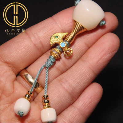 雪巴琉璃古法金金刚杵三通套装组合菩提手串手链108文玩diy配饰