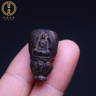 天然沉香木无相佛三通佛头散珠隔珠菩提手串手链diy文玩配饰配件