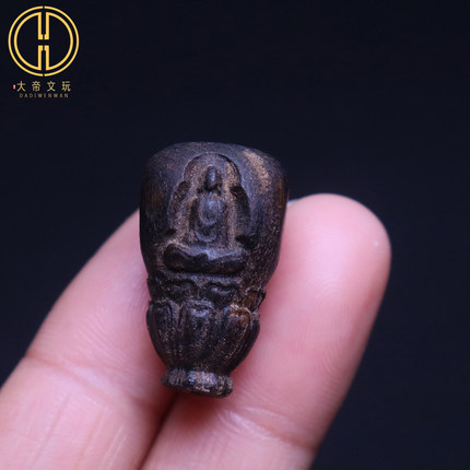 天然沉香木无相佛三通佛头散珠隔珠菩提手串手链diy文玩配饰配件
