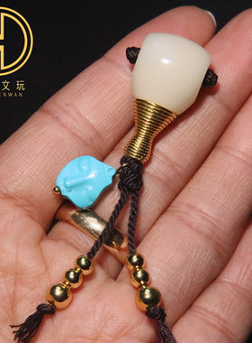 雪巴白琉璃古法金一念佛三通套装组合菩提手串手链108文玩diy配饰