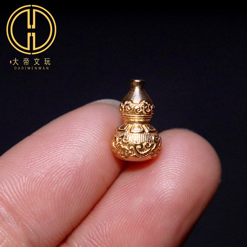 纯银925银镀金祥云葫芦背云隔珠提溜手工串珠编绳diy文玩配饰配件