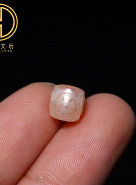 天然深海珍珠方糖雕花隔珠顶腰珠散珠菩提手串长串diy文玩配饰件