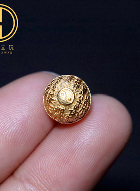 纯银925银镀金山鬼花钱太极圆珠隔珠手工串珠编绳diy文玩配饰配件