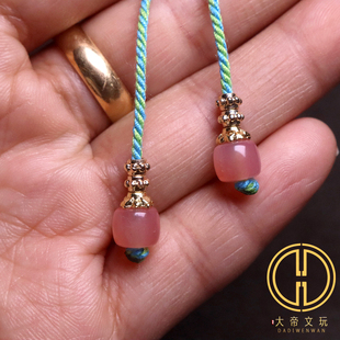 粉糯玛瑙弟子珠diy文玩配饰件古法金百香籽星月菩提佛手金刚猴头