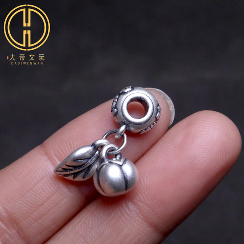 足银999纯银饰配件小柿子柿柿如意事业有成吊坠挂件手串手链配饰