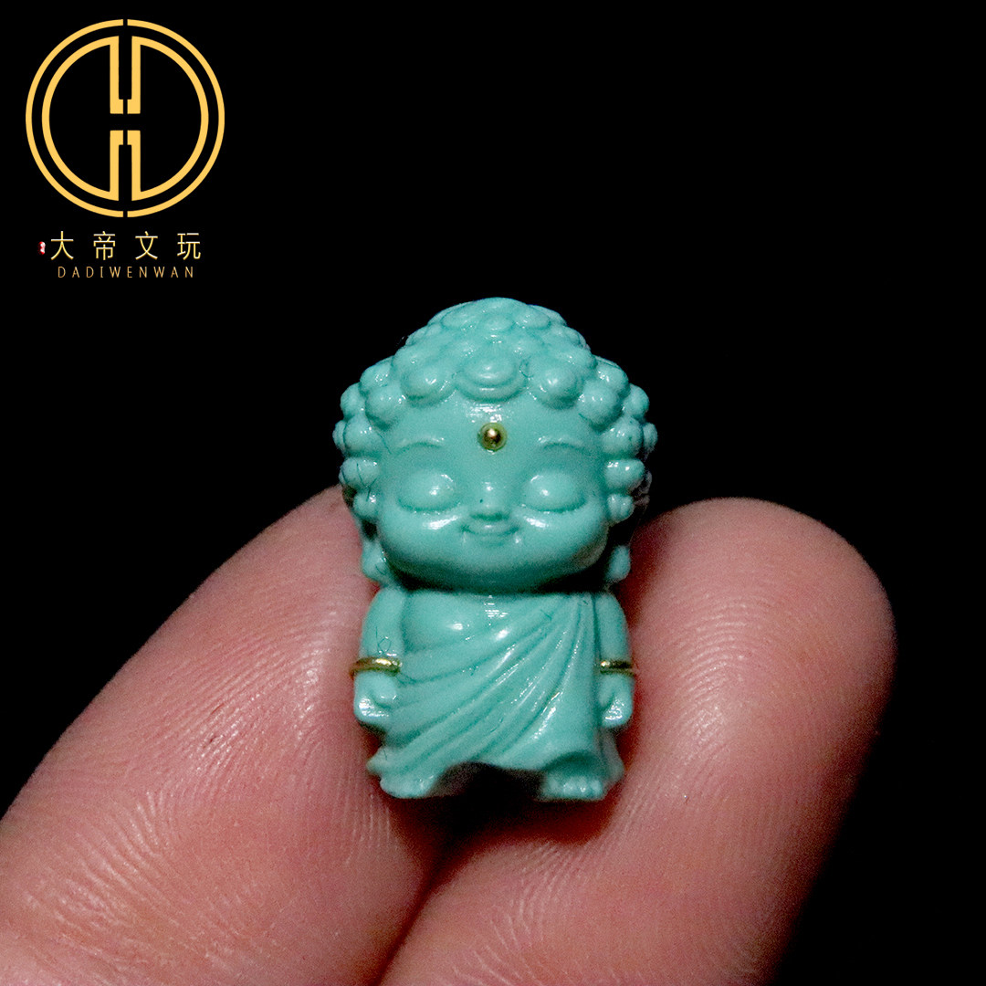 优化绿松蒙松宝宝佛背云隔珠吊坠侧挂金刚星月菩提手串文玩配饰