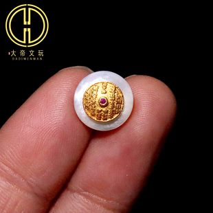 天然珍珠镶嵌纯银s925银镀金山鬼花钱背云隔珠手链手串文玩配饰