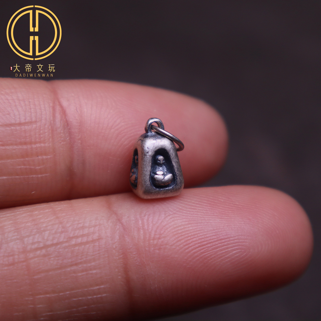 纯银s925四面佛无相佛小号吊坠挂件卡子菩提手串手链diy文玩配饰