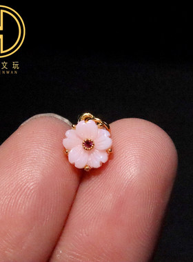 天然女王贝镶嵌s925银镀梅花吊坠提溜侧挂项链手串手链diy配饰