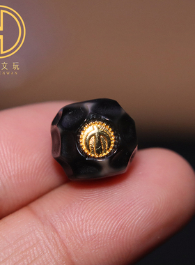 天然西藏天珠玛瑙无相珠镶嵌顶腰珠隔珠菩提手串长串diy文玩配饰