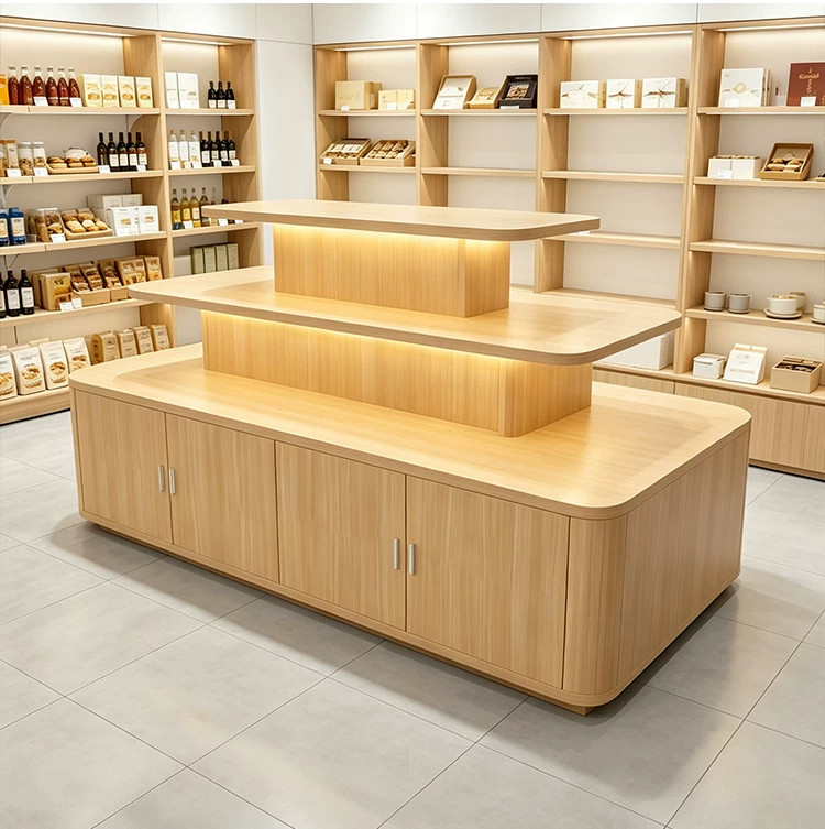 中岛展示台化妆品陈列柜超市货架堆头文创店饰品展示柜产品展示架