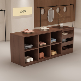 服装店玻璃中岛流水台收银台女装饰品摆件展示桌店铺陈列台储物柜