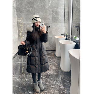 浩可可 小个子羽绒服女装中长款冬装90白鸭绒加厚保暖收腰外套