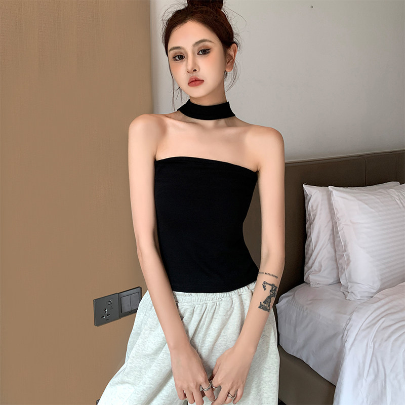 打底吊带背心女士内搭性感纯欲别致甜辣妹外穿挂脖抹胸上衣设计感