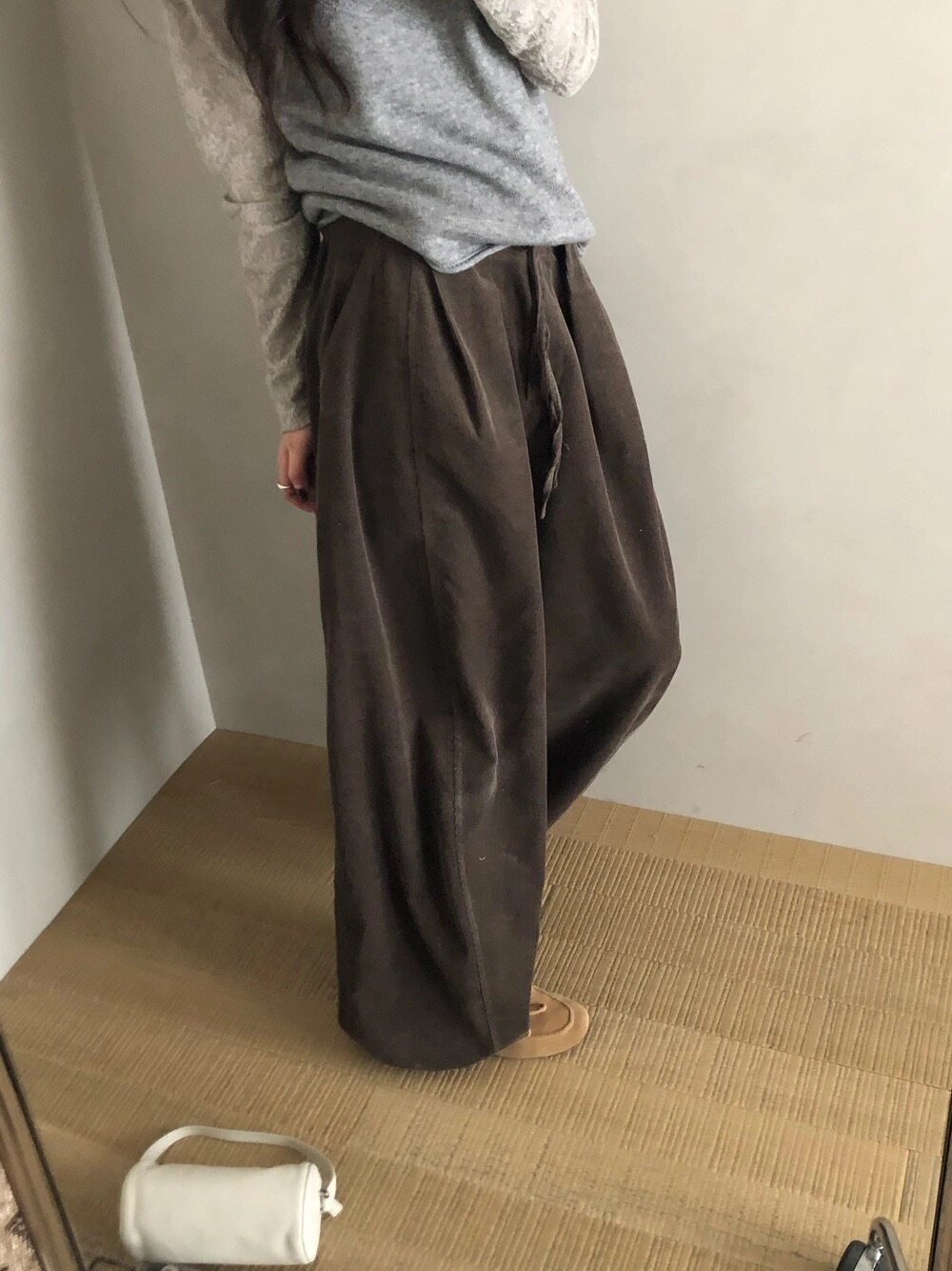 100%棉灯芯绒长裤大码胖妹妹设计感灯笼裤200斤休闲文艺裤子