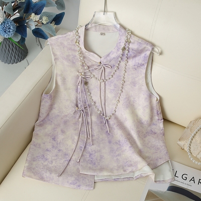 中年妈妈国风气质优雅无袖马甲