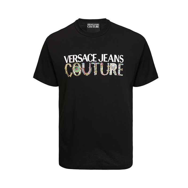 versace/范思哲男装21夏季新款时尚穿搭短袖圆领印花纯棉潮流t恤