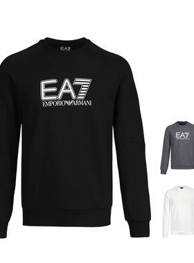 Armani阿玛尼EA7男士2025新款春秋季国际大牌全棉圆领套头卫衣潮