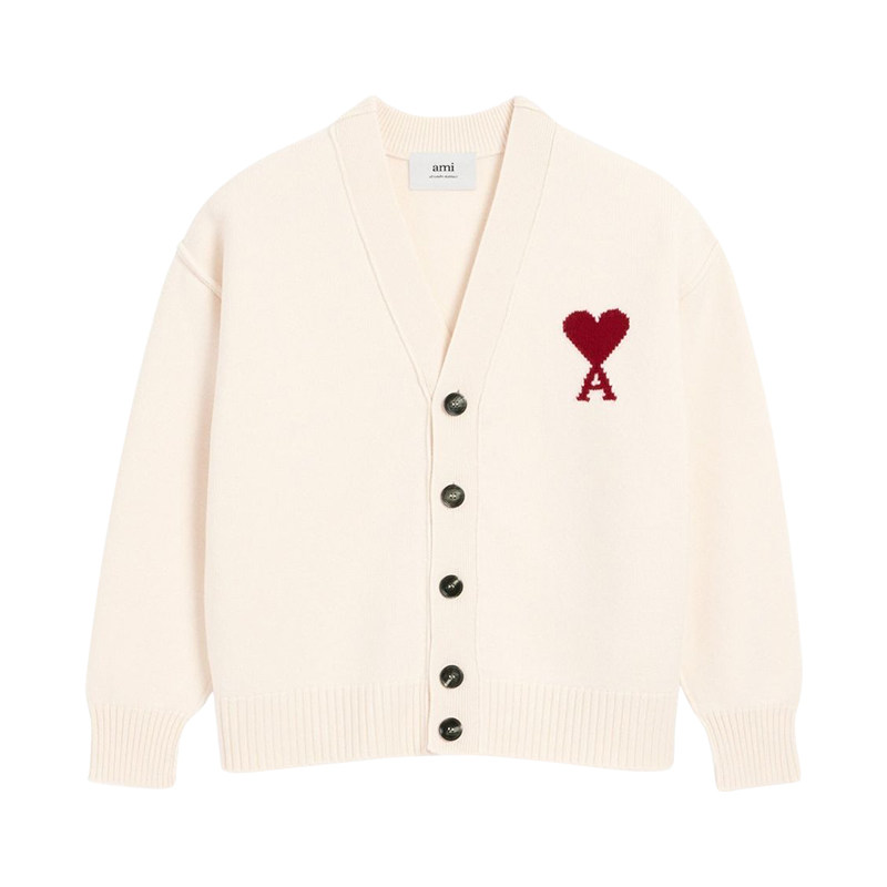 [保税仓]AMI男士2026新款时尚爱心春季保暖开衫毛衣纯羊毛针织衫