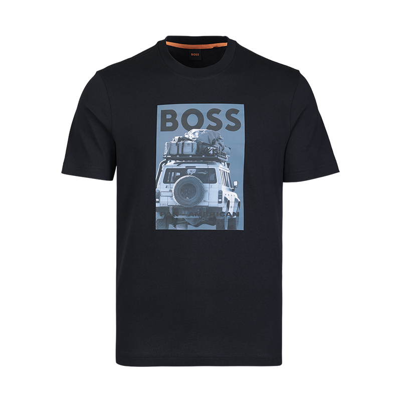 Hugo Boss男士2025新款夏季休闲全棉上衣时尚印花潮牌纯棉短袖T恤