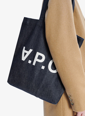 APC女士通勤休闲帆布包袋大容量托特包中性款字母印花单肩手提包