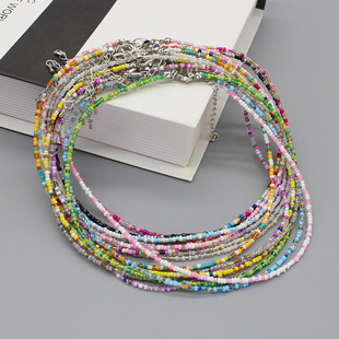 y2k多巴胺米珠项链串珠彩色小众ins少女2025新款 颈链锁骨链choker