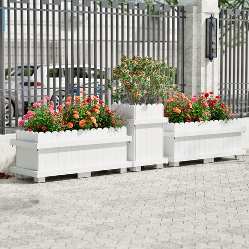 花箱户外庭院隔断树脂花盆蔬菜种植箱加厚耐用塑木阳台种菜专用箱